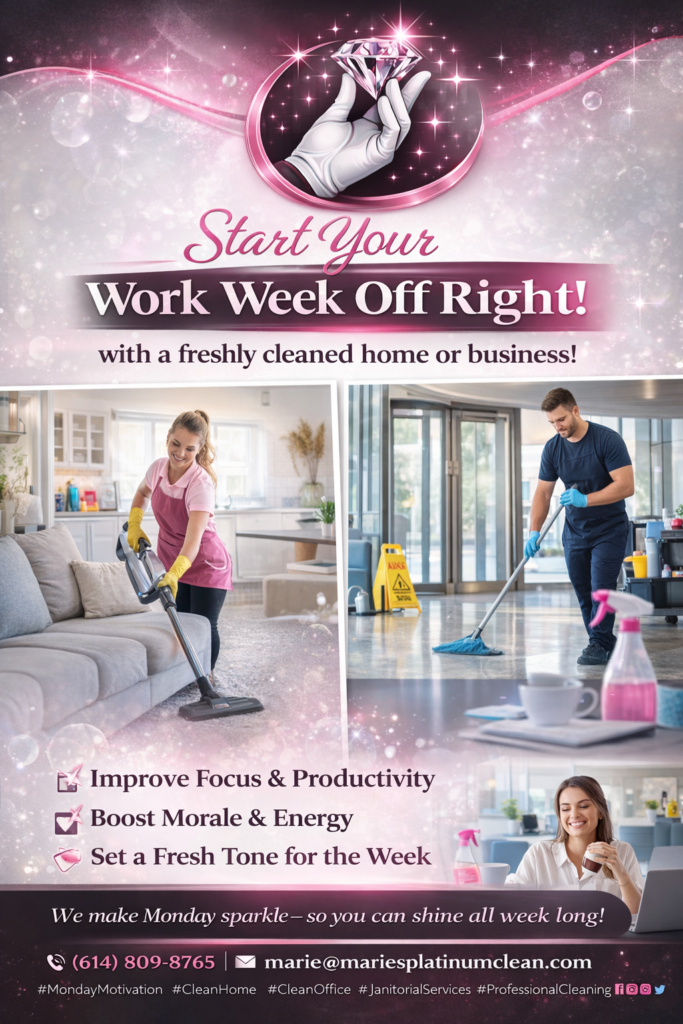Start your work week off right with Maries Platinum Clean